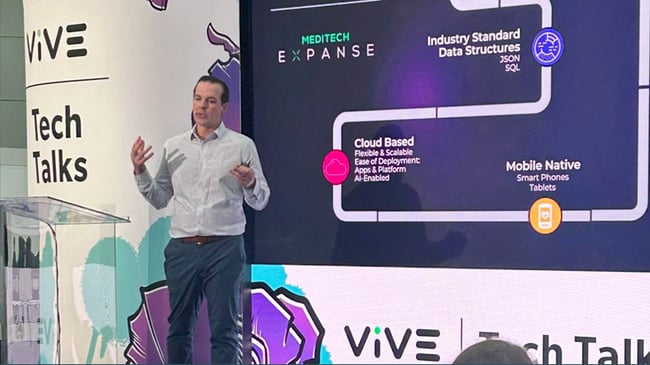 Mike Cordeiro, MEDITECH Senior Director of Interoperability Market and Product Strategy, speaks on intelligent interoperability at ViVE 2024