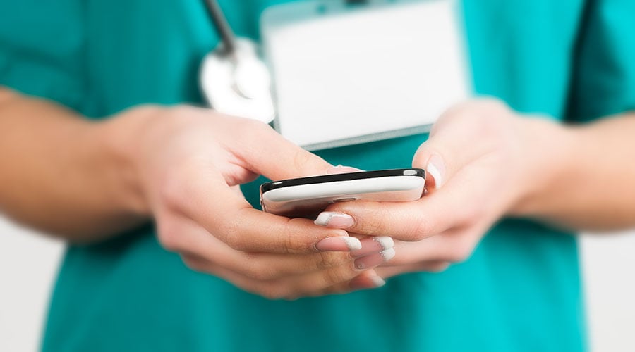 Nurse with mobile device